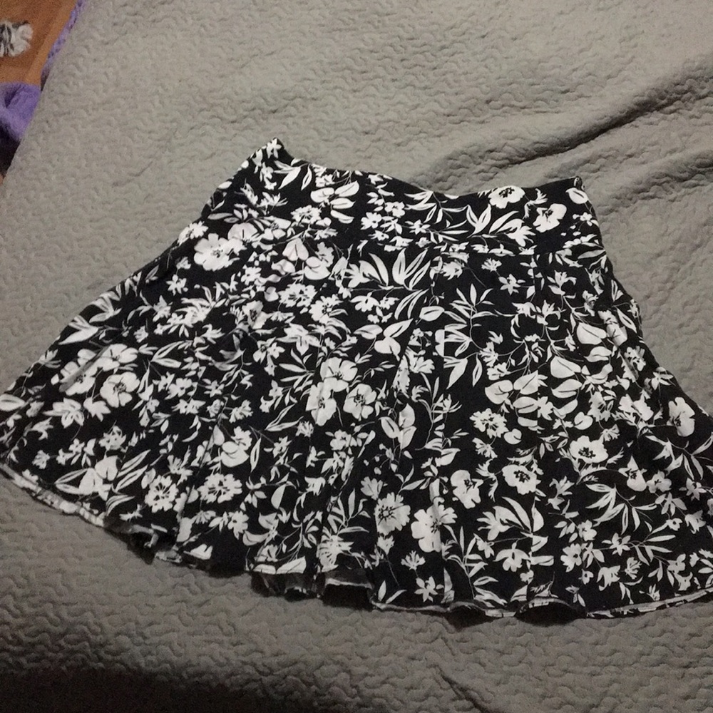 Black and White floral skirt